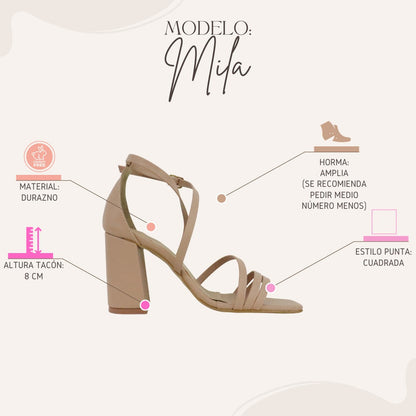 Modelo Mila 8 cms Talla Grande